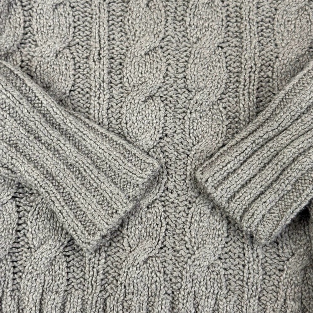 Free People Easy Cable Knit Deep V-neck knit sweater tunic in Mushroom Size L - Picture 7 of 7